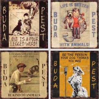 We Love Animals Retro-Gift poháralátét szett