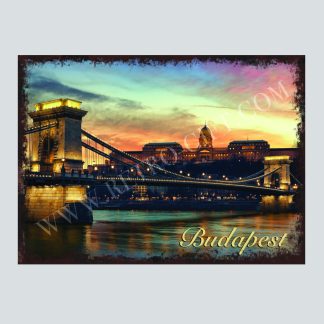 Chain-bridge and Buda Castle  by sunset