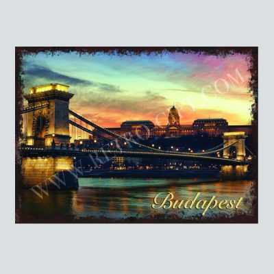 Chain-bridge and Buda Castle  by sunset